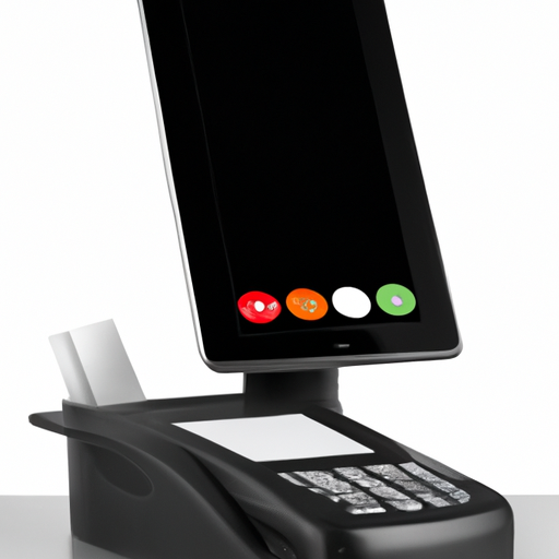 מערכת קופה מודרנית עם מסך מגע וכרטיס אשראי