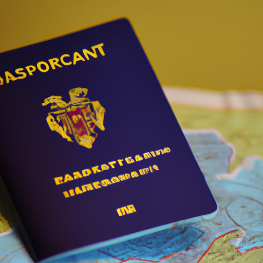 דרכון רומני שחודש בהצלחה המוצג מעל מפת נסיעות
